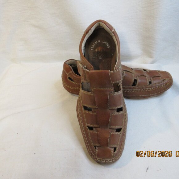 MEN\'S~GBX SENTAUR~#135594~ BROWN LEATHER~SLIP ON SPORT SANDAL/SHOES~ SIZE 10 main image 9
